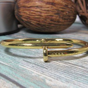 Gold Tone Nail Bracelet